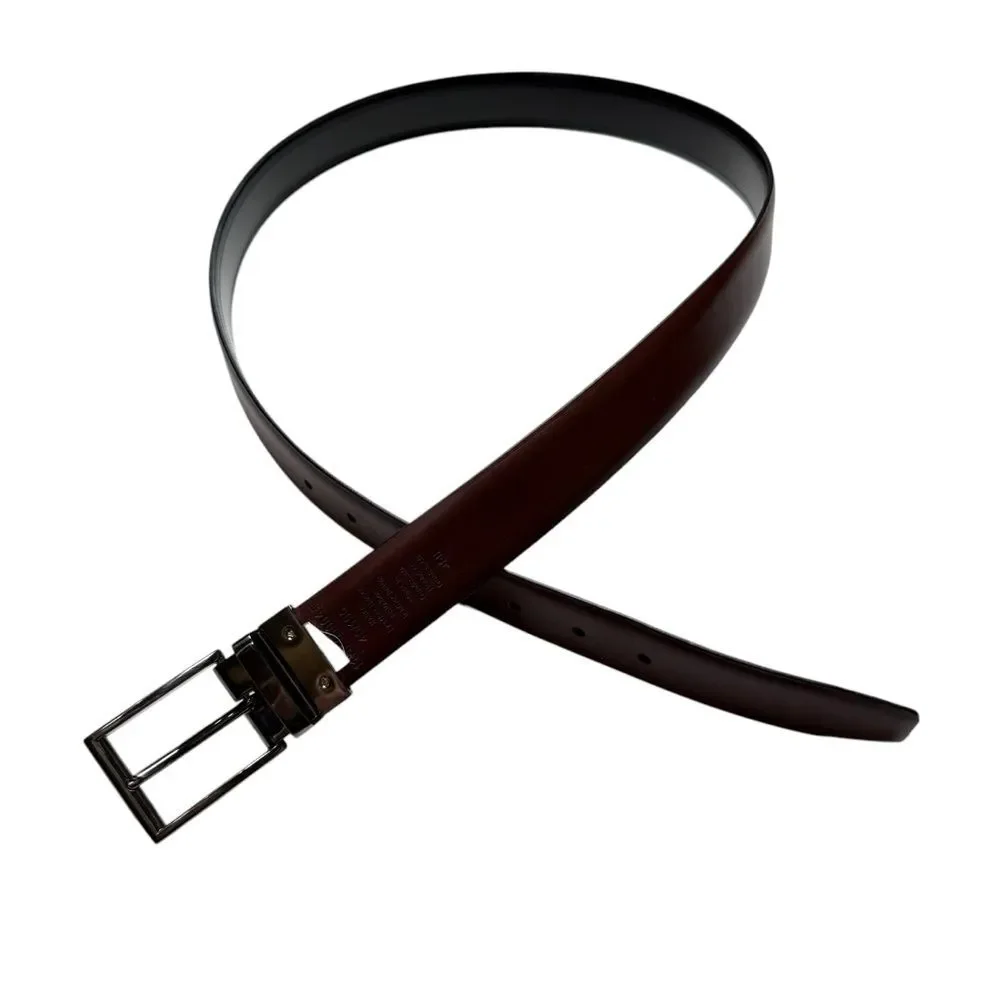 Dockers Men's Reversible Brown Black Italian Leather Belt Sz 40